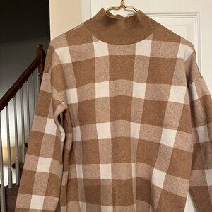 Loft Plaid Turtleneck Sweater